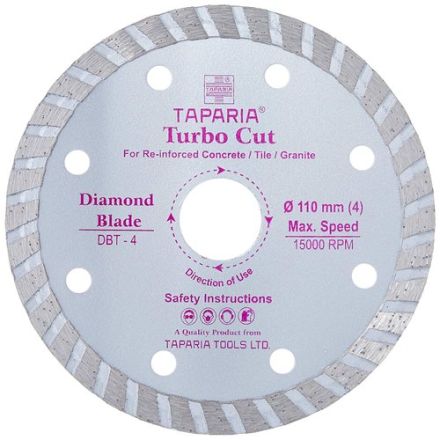Taparia Turbo Cut Diamond Cutting Blade DBT-4 (Size:110 mm)
