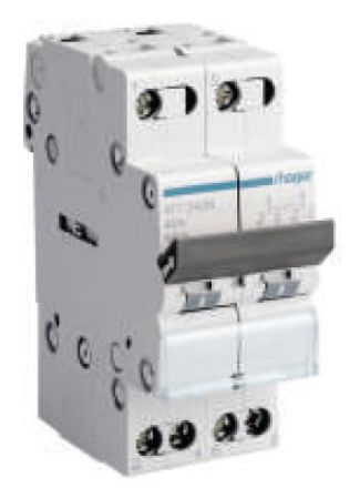 Hager 63A 4 Pole 8 Modules 2 Way Centre off Changeover Switches SF463