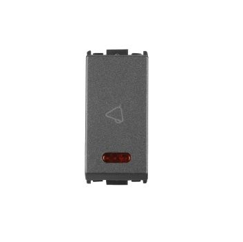 Anchor Woods Single Pole 10 A Bell Push Switch with Indicator Black 90031