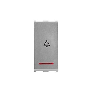Anchor Roma Urban 1 Module 10 A Bell Push Switch with Indicator Silver 66133S