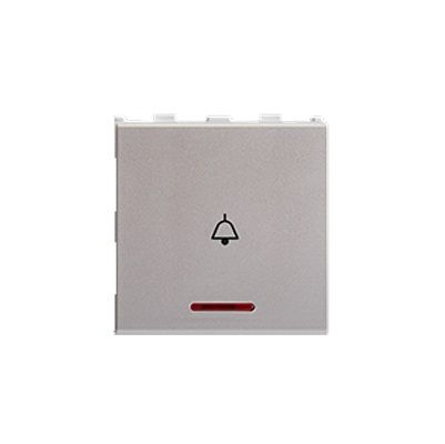 Anchor Roma Urban 2 Module 10 A Bell Push Switch with Indicator Silver 66233S