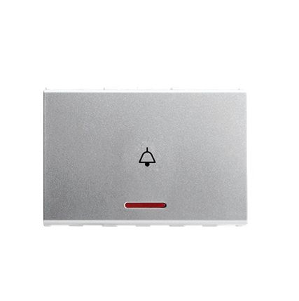 Anchor Roma Urban 3 Module 10 A Bell Push Switch with Indicator Silver 66333S