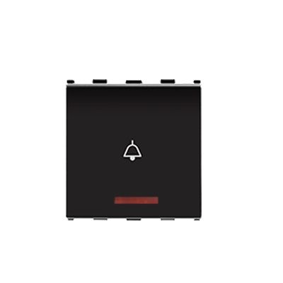 Anchor Roma Urban 2 Module 10 A Bell Push Switch with Indicator Black 66233B