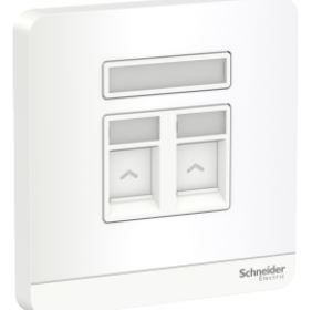 Schneider Avataron 2 Data Sockets Rj45 Cat5E Shuttered White