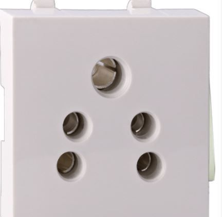 Schneider 2 Module 5 Pin Socket With Shutter White CPX6SK5P2M_WE