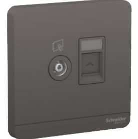 Schneider AvatarOn TV/R/DATA socket RJ45 cat6 Dark Grey E8332TVRJS6_DG