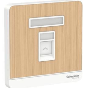 Schneider Avataron Telephone Socket Light Wood