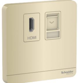 Schneider Avataron Data Socket Hdmi + Rj45 Wine Gold