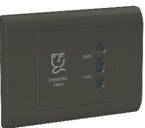Schneider Clipsal X Shaver Socket Horizontal Coke Grey CPXSHAVER_GY