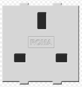 Anchor 21747 S Flat Pin English Socket (Colour Silver, Voltage 240V)