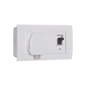 Anchor Roma White Single Phase Power Unit With MCB 98485