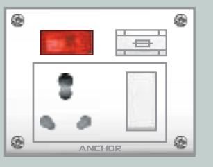 ANCHOR Euro Capton 5-In-1 (4 Fixing Holes) Socket With Switch 38580