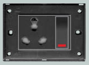 ANCHOR 3-In-1 S.S. Combined Socket With Switch 33142BK