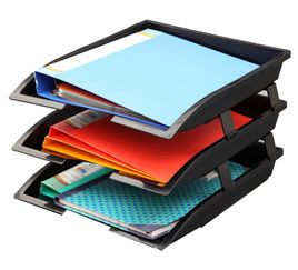 Solo Paper and File Tray Black 3 Compartments TR 113